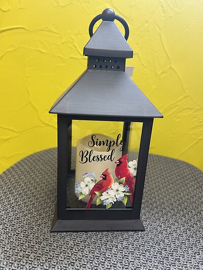 “Simply Blessed” Cardinal Lantern